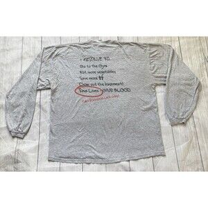 American Red Cross Milestones Gym Vegetables Long Sleeve T Shirt Gray Size XL